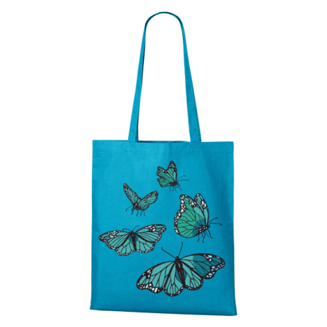Plátená taška s potlačou motýľou - plátená taška na nákupy