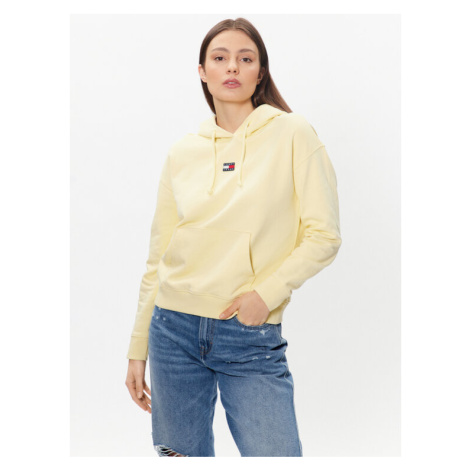 Tommy Jeans Mikina Badge DW0DW15411 Žltá Relaxed Fit Tommy Hilfiger