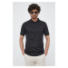 Bavlnené polo tričko Calvin Klein čierna farba,jednofarebné,K10K111201