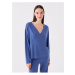 LC Waikiki Double Breasted Neck Plain Long Sleeve Women's Pajama Set