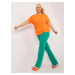 Fluo oranžová halenka plus size s kulatým výstřihem JEDNA