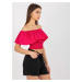 FUCHSIOVÝ CROP TOP S VOLÁNEM LK-TP-508609.37-FUCHSIA