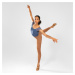 Dievčenský baletný trikot s krátkym rukávom modrý