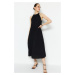 Trendyol Black Wide Cut Woven Halter Neck Maxi Woven Dress