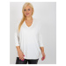 Ecru plain plus size basic viskózová halenka JEDNA