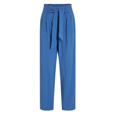 VILA Plisované nohavice  modrá