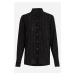 Košeľa Karl Lagerfeld Rhinestone Stripe Shirt Black