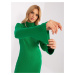 Green knitted dress with bell sleeves