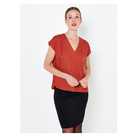 Orange patterned blouse CAMAIEU - Women