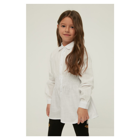 Trendyol White Waist Detailed Girl Knitted Shirt