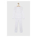 Bavlnené pyžamo Polo Ralph Lauren biela farba, vzorovaná