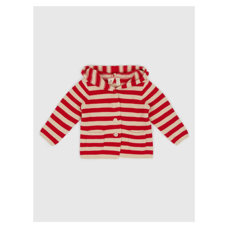 Červený dievčenský sveter pruhovaný GAP