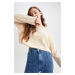 DEFACTO Cool Oversize Fit V-Neck Sweater