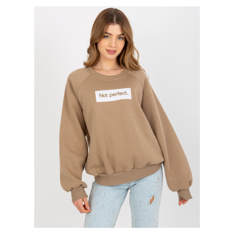 Women's hoodless sweatshirt - beige