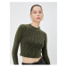 Koton Knitwear Sweater Washed Camisole Long Sleeve Round Neck