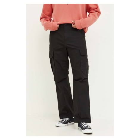 Nohavice Tommy Jeans pánske, čierna farba, rovné Tommy Hilfiger