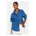 Trendyol Navy Blue Oversized Denim Shirt