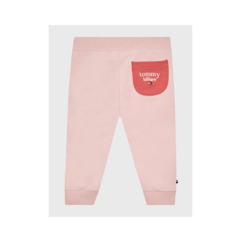 Tommy Hilfiger Teplákové nohavice Logo Colorblock KN0KN01516 Ružová Regular Fit