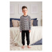 Dětské dlouhé pruhované pyžamo Doctor Nap PDU.5236 Čierno-farebná