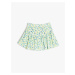 Koton Shorts with a skirt with floral ruffles and an elasticated waist with a ribbed waist.