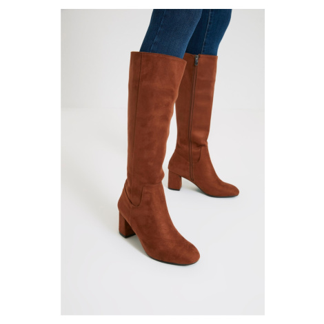 Trendyol Knee-High Boots - Brown - Block