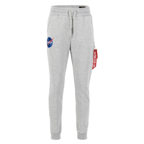 ALPHA INDUSTRIES Nohavice 'NASA'  tmavomodrá / sivá melírovaná / červená