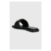 Kožené šľapky Tory Burch Double T Sport Slide dámske, čierna farba, 79985