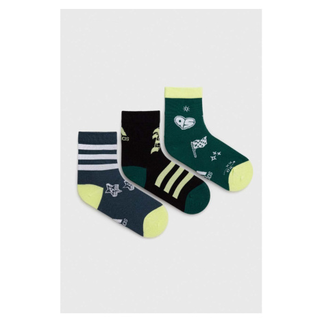 Detské ponožky adidas Performance 3-pak zelená farba
