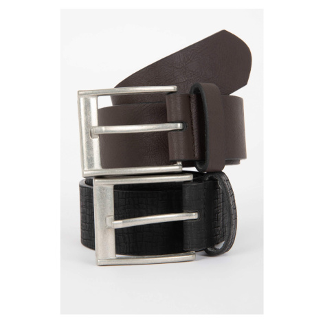 DEFACTO Faux Leather 2-Pack Daily Belt