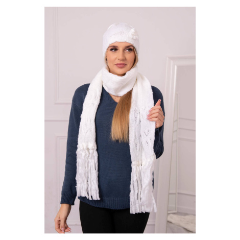 Ladies set with scarf Dorota K366 white