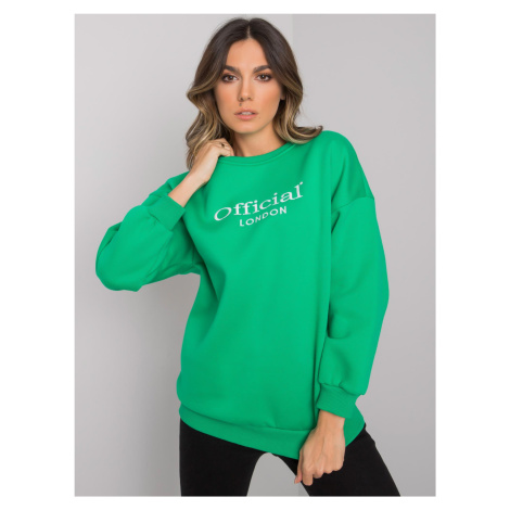 Green women's sweatshirt Cherbourg without hood