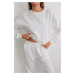 BİKELİFE Women's White Oversize Crop Sweatshirt