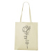 Plátená taška žena a ruža - praktická plátená taška cez rameno