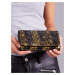 Lakovaná kožená peňaženka so zlatými kvetmi