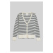 SVETER GANT FINE KNIT STRIPED CARDIGAN CREAM