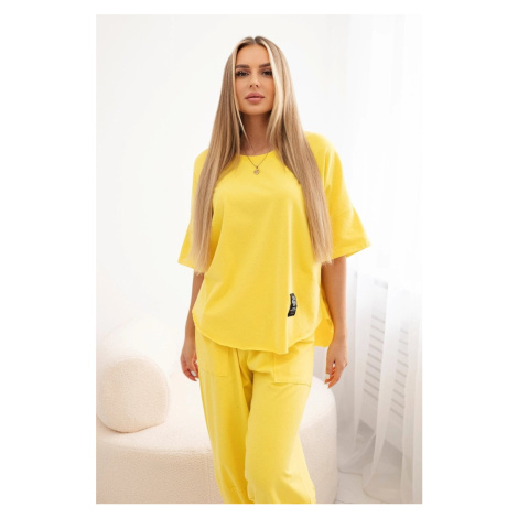 Women's set T-shirt + pants - yellow