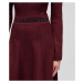 Šaty Karl Lagerfeld Contrast Stitch Knit Dress Červená