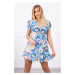 Blue floral dress with V-neck