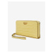 Žltá dámska peňaženka s krokodílím vzorom Guess Laurel Large