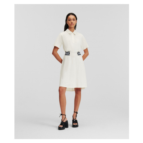 Šaty Karl Lagerfeld Pique Polo Dress Biela
