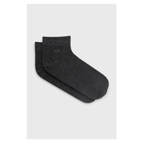 Ponožky Calvin Klein (2-pak) pánske, šedá farba, 701218706