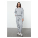 Trendyol Gray Melange Regular/Normal Pattern Basic Thick Inside Fleece Knitted Tracksuit