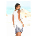 BEACH TIME Plážové šaty  tmavomodrá / biela