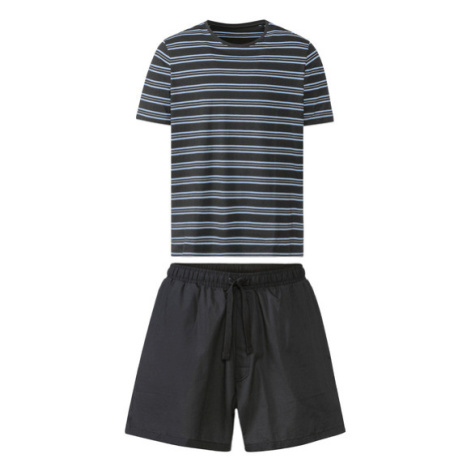 LIVERGY® Pánske krátke pyžamo (pruhy/čierna)