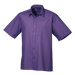 Premier Workwear Pánska košeľa s krátkym rukávom PR202 Purple -ca. Pantone 269