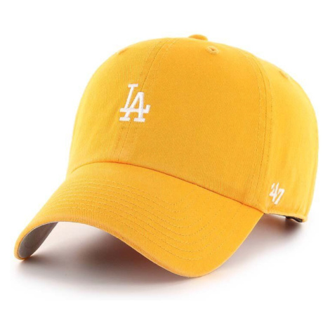 Bavlnená šiltovka 47brand MLB Los Angeles Dodgers žltá farba, s nášivkou 47 Brand