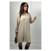 Long shirt with beige viscose