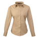 Premier Workwear Dámska košeľa s dlhým rukávom PR300 Khaki -ca. Pantone 7503