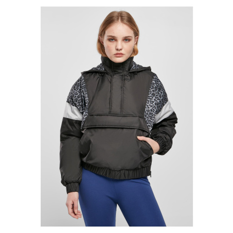 Women's AOP Mixed Pull Over Jacket Black/snowleo/lightasphalt Urban Classics