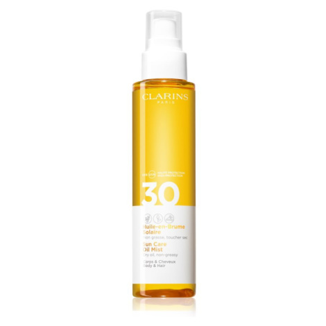 Clarins Sun Care Oil Mist suchý olej na vlasy a telo SPF 30